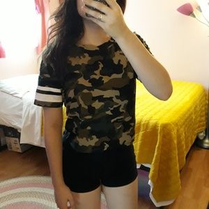 H&H // ARMY PATTERN TOP JERSEY SHIRT